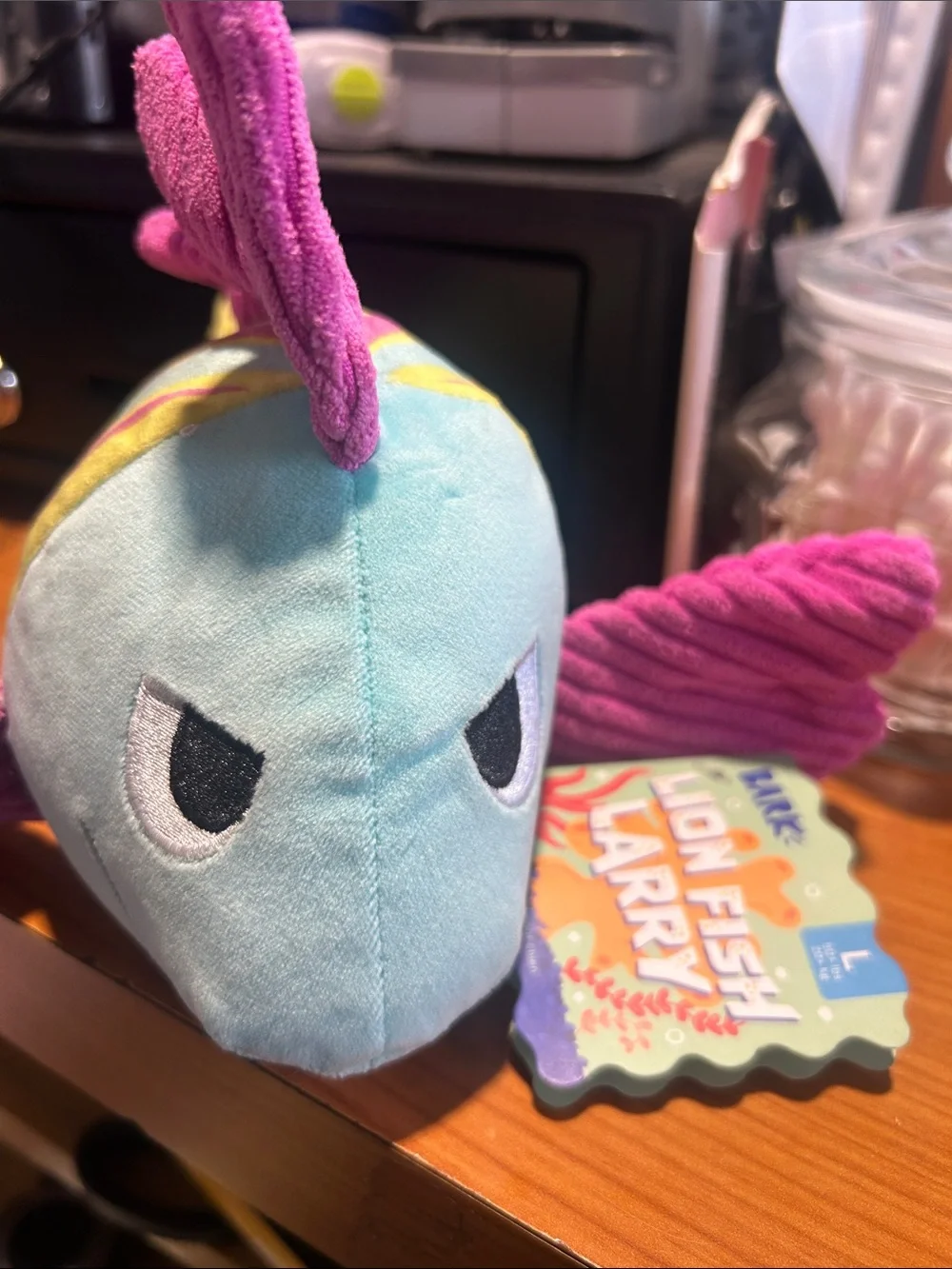 Bark Aqua & Hot Pink Plush Fish Toy